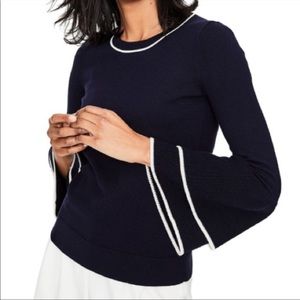 Boden Dark Blue Sweater with Light Trim